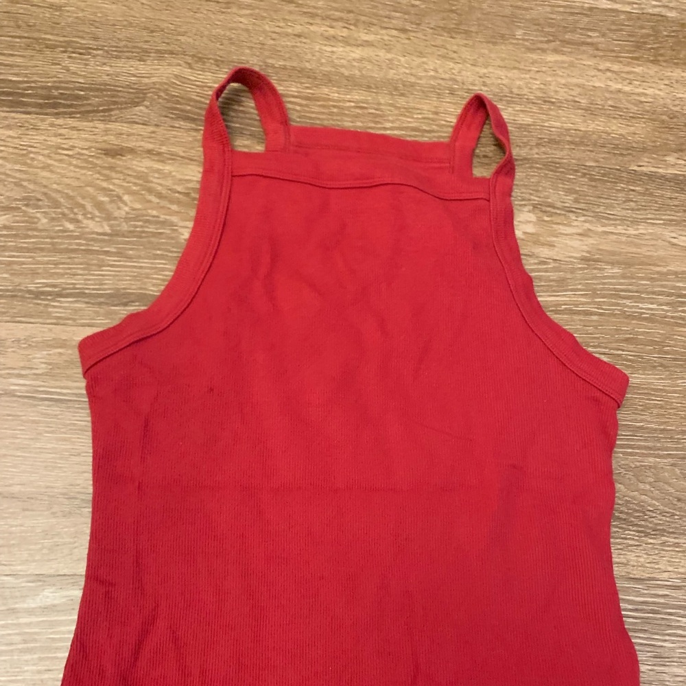 Hollister Tank top red and ribbed very soft